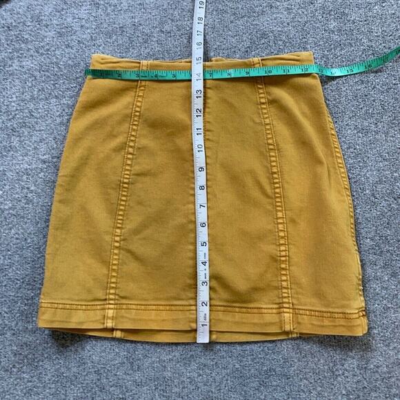 Free People Skirt Womens 0 Honey Cotton Blend Stretch Modern Femme Zip Back Mini - Picture 3 of 10